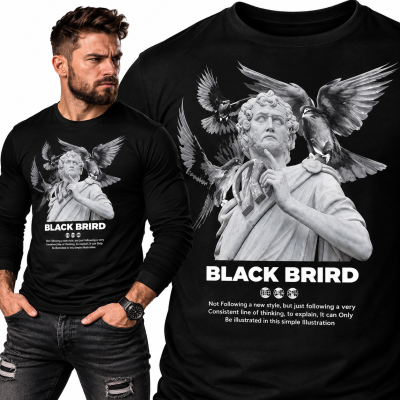 LONGSLEEVE ŚMIESZNY BLACK BIRD
